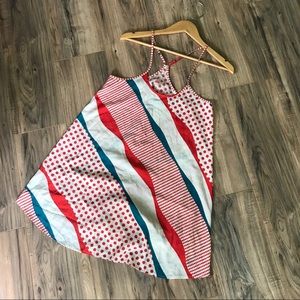 Bright colorful patterned racerback mini dress